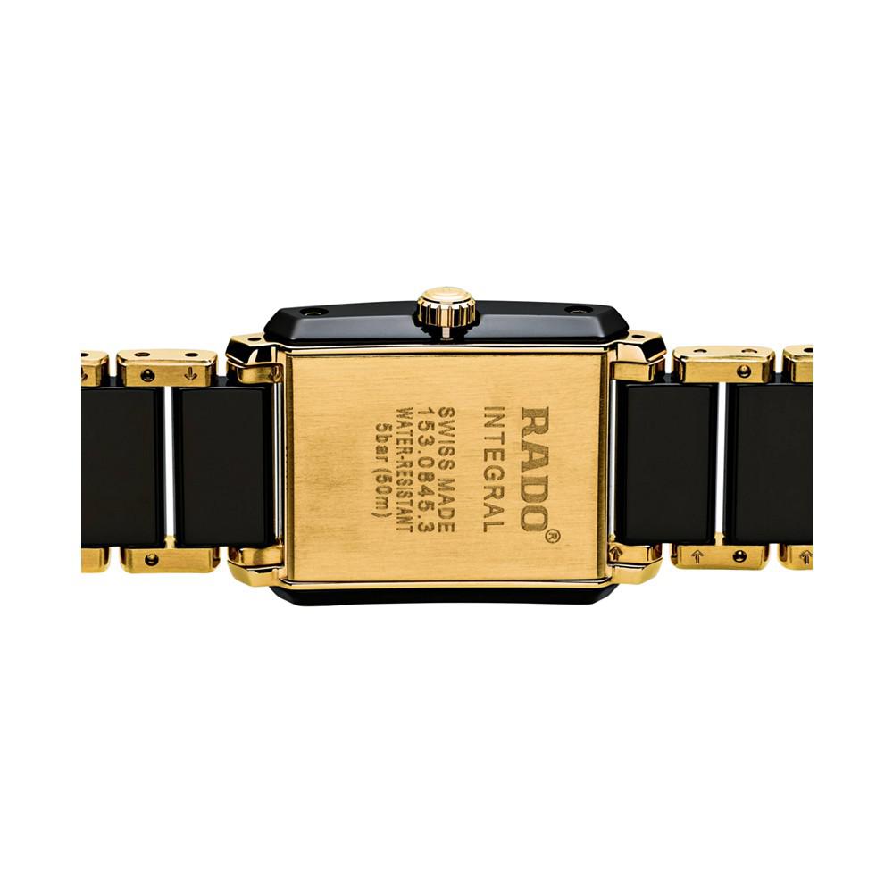 Women's Swiss Integral Diamond Accent Black Ceramic & Gold-Tone Stainless Steel Bracelet Watch 23x33mm R20845712商品第3张图片规格展示