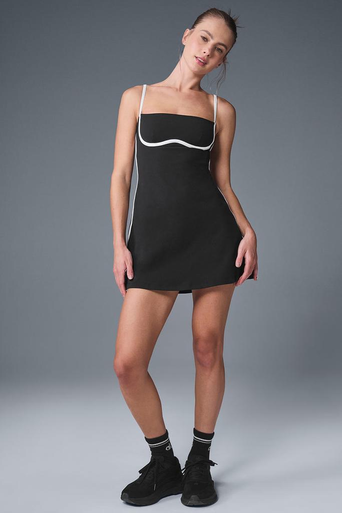 alo black dress white outline Alo Airbrush Streamlined Dress - Black/White - Dresses & Skirts - Free  Shipping