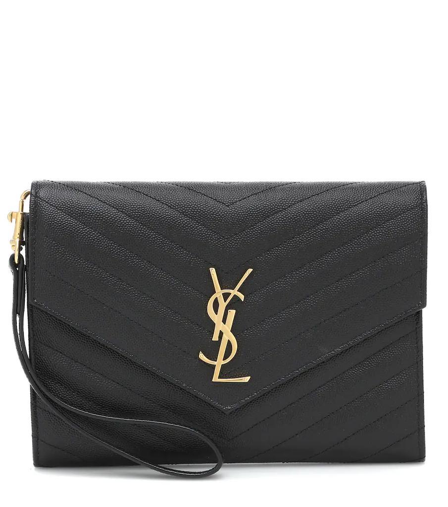 商品Yves Saint Laurent|Monogram leather clutch,价格¥4415,第1张图片