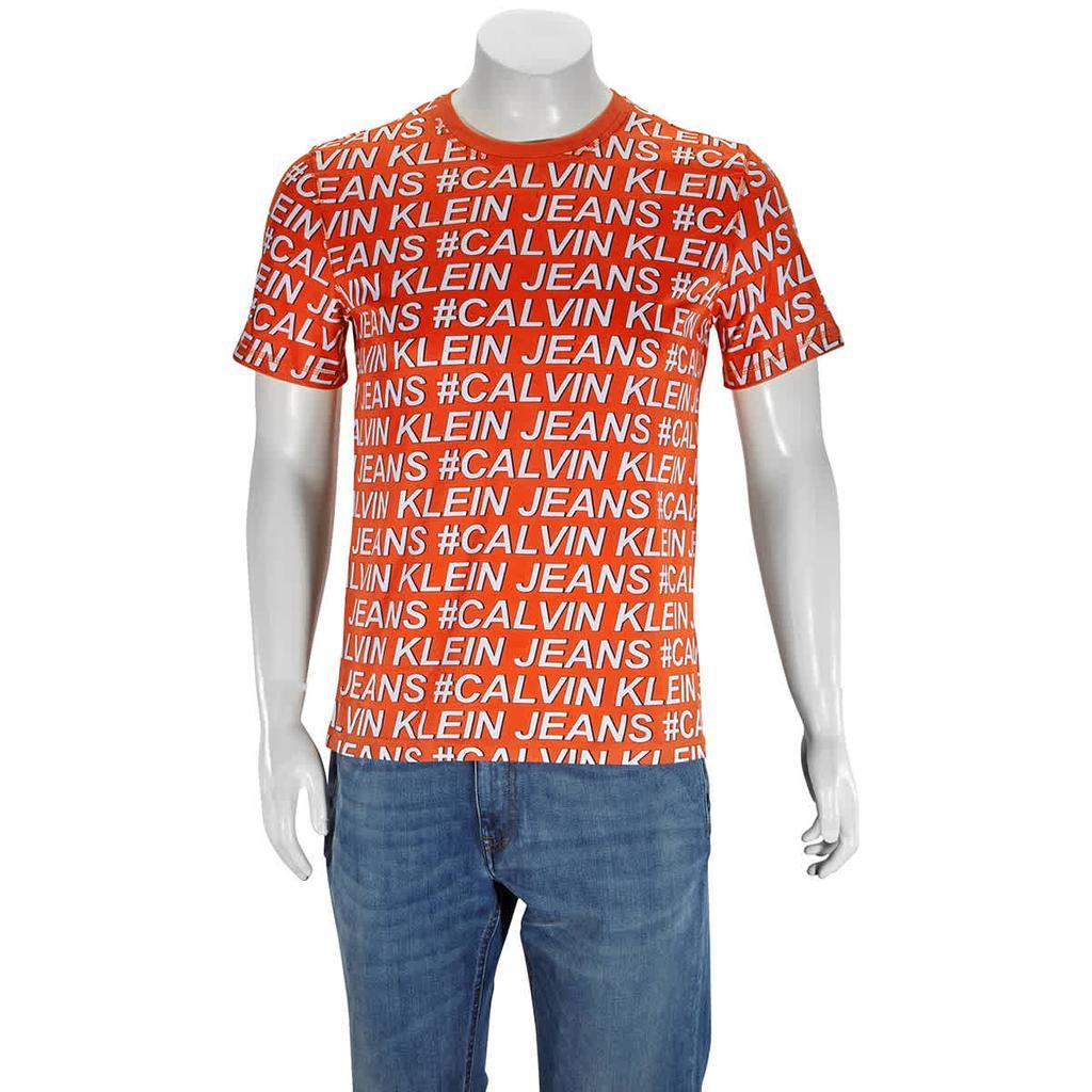 商品Calvin Klein|Calvin Klein Mens All-Over Logo Print Hastag T-Shirt, Size Medium,价格¥176-¥257,第1张图片