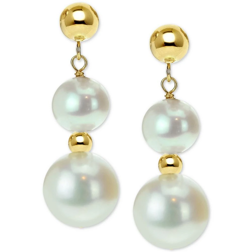 商品Macy's|Cultured Freshwater Pearl Dangle Drop Earrings (5 & 9mm) in 14k Gold,价格¥2066,第3张图片详细描述