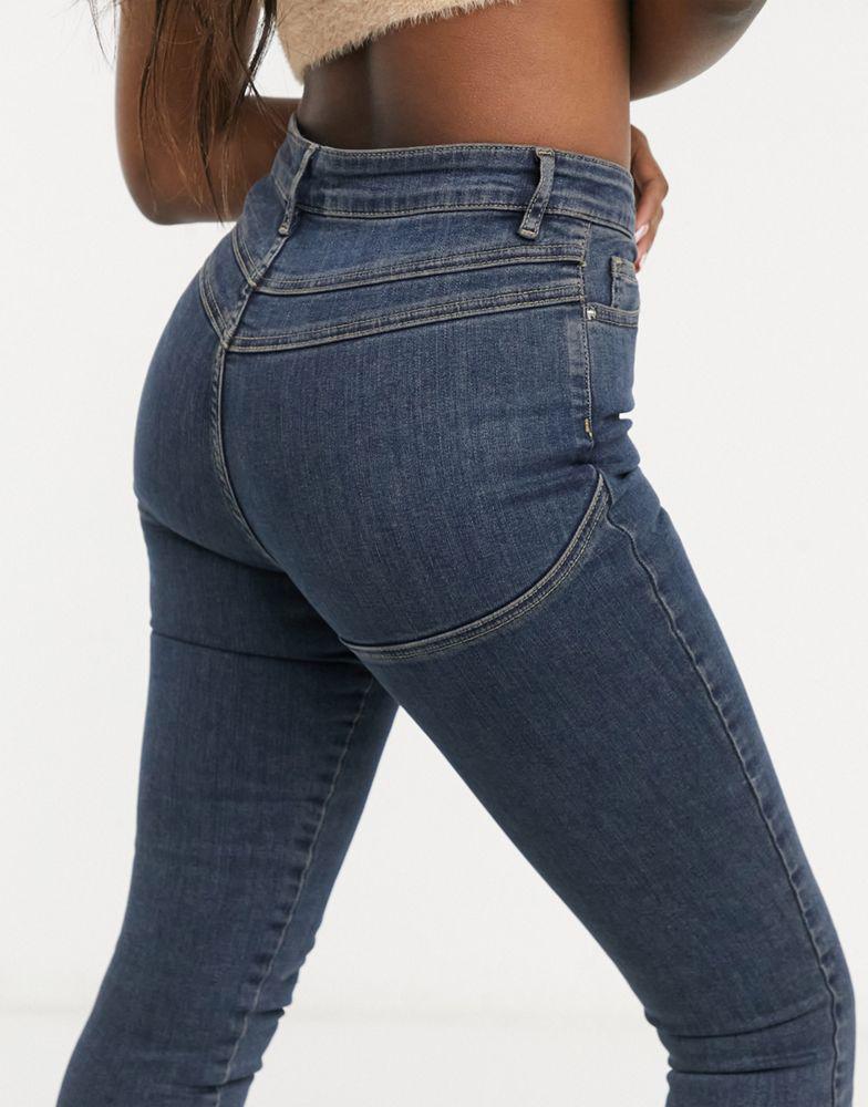 ASOS DESIGN high rise 'Lift and Contour' skinny jeans in darkwash商品第3张图片规格展示