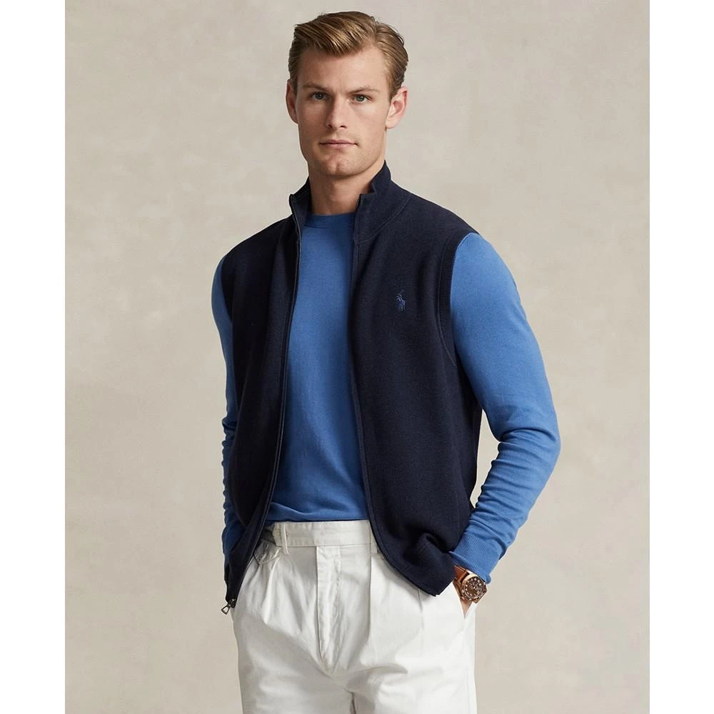 商品Ralph Lauren|Men's Mesh-Knit Cotton Full-Zip Sweater Vest,价格¥379,第1张图片