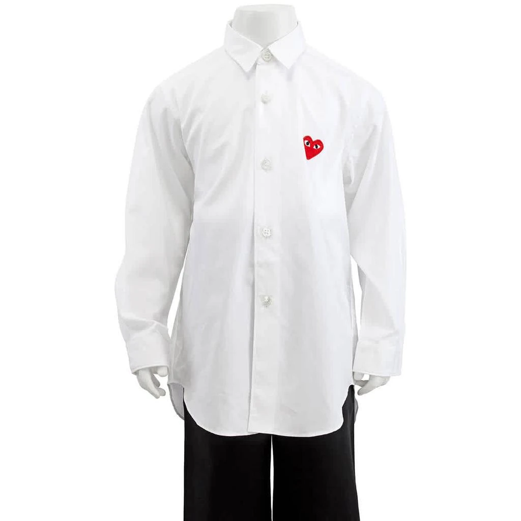 商品Comme des Garcons|Kids Long-sleeve Heart Patch Cotton Shirt,价格¥667,第1张图片