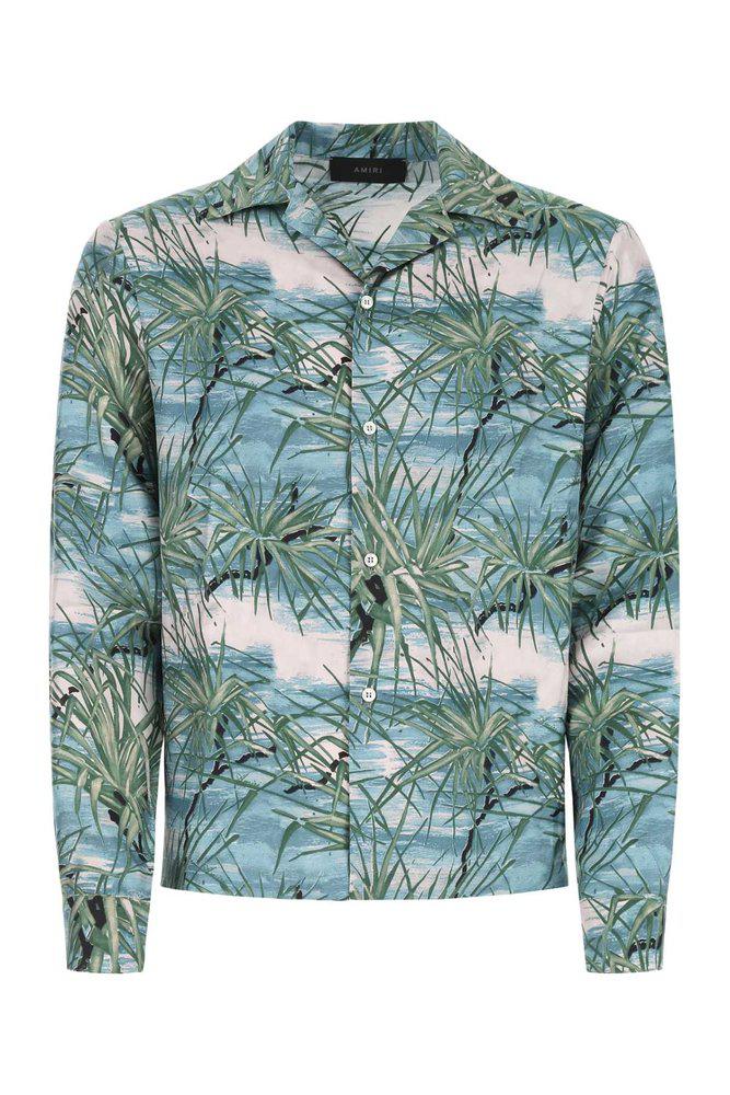 Amiri Floral Aloha Printed Long-Sleeved Bowling Shirt商品第1张图片规格展示