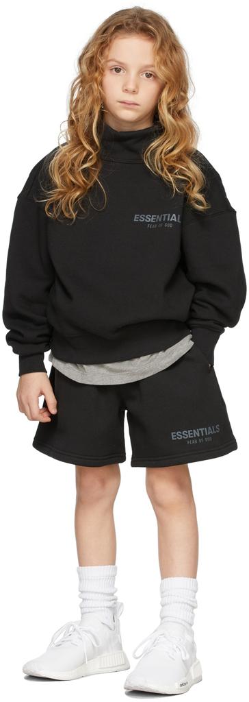 Kids Black Mock Neck Sweatshirt商品第1张图片规格展示