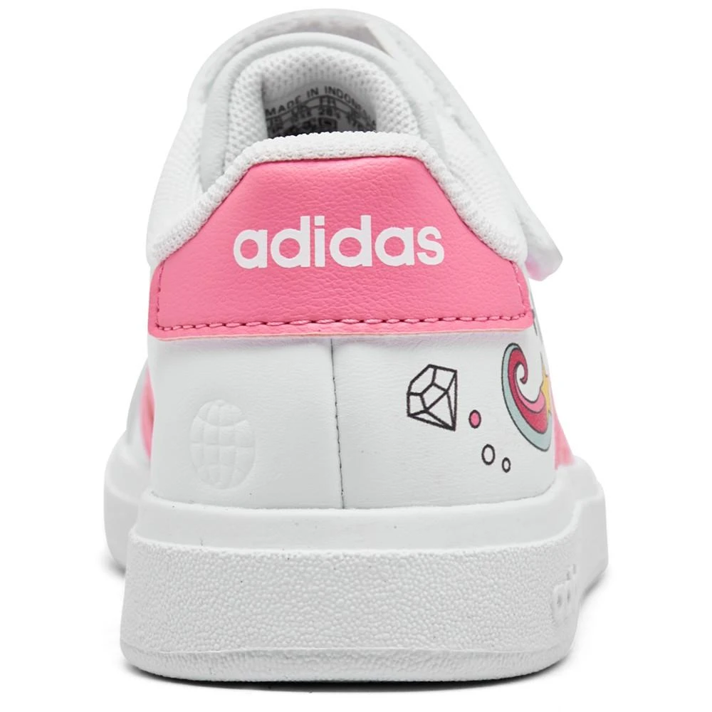 商品Adidas|Little Girls Disney Minnie Mouse Grand Court Casual Elastic Lace Sneakers from Finish Line,价格¥299,第4张图片详细描述