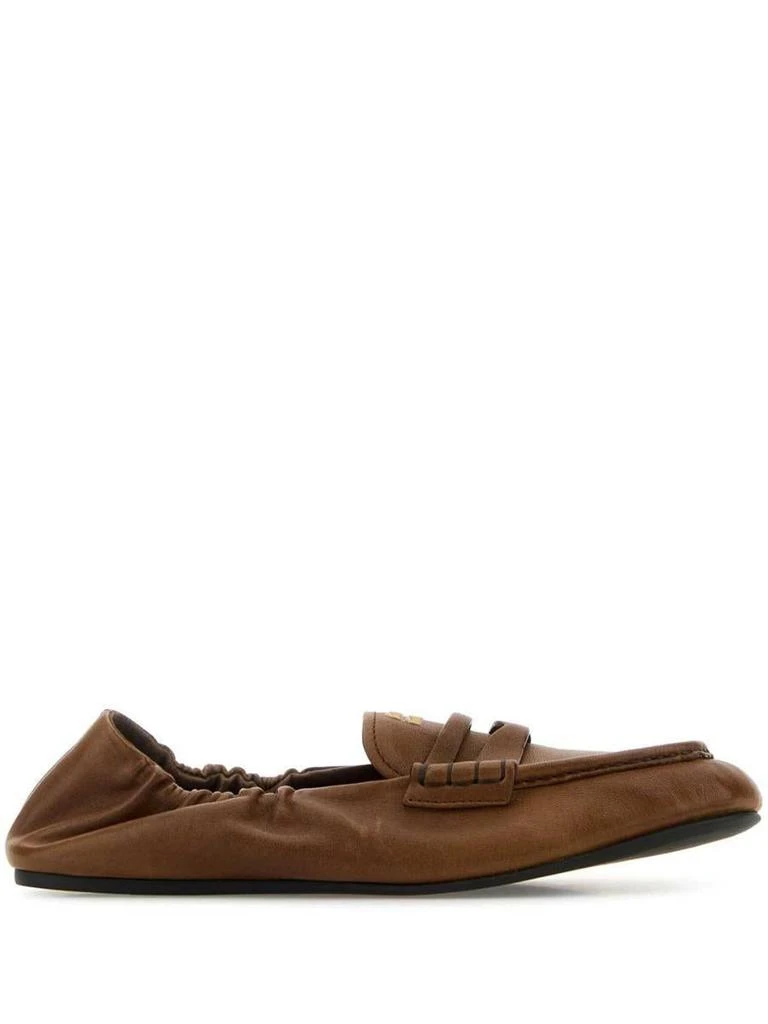 商品Miu Miu|Miu Miu Ruches Nappa Leather Loafers,价格¥7183,第1张图片