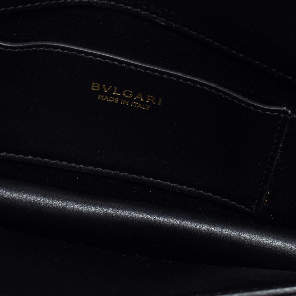 Bvlgari Black Leather Flap Crossbody Bag商品第8张图片规格展示