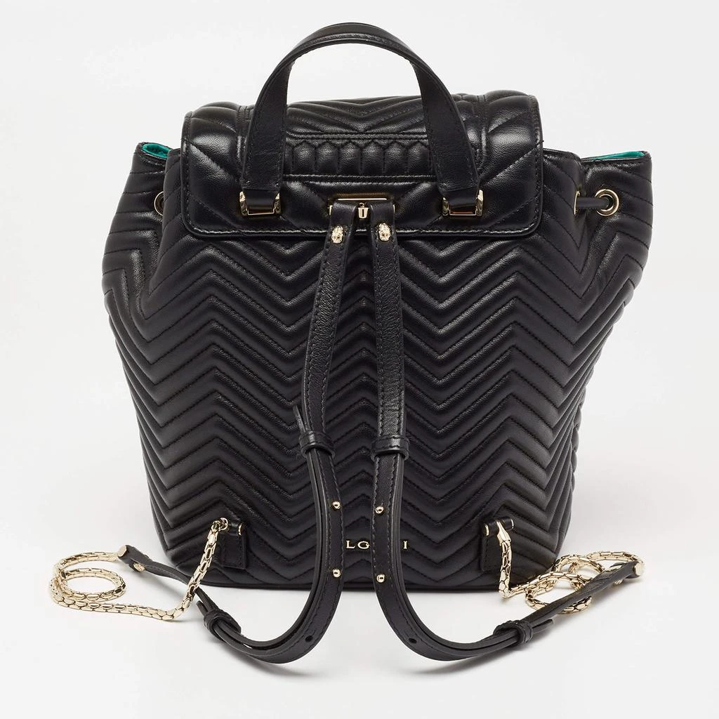 商品[二手商品] BVLGARI|Bvlgari Black Quilted Leather Serpenti Forever Backpack,价格¥9891,第4张图片详细描述