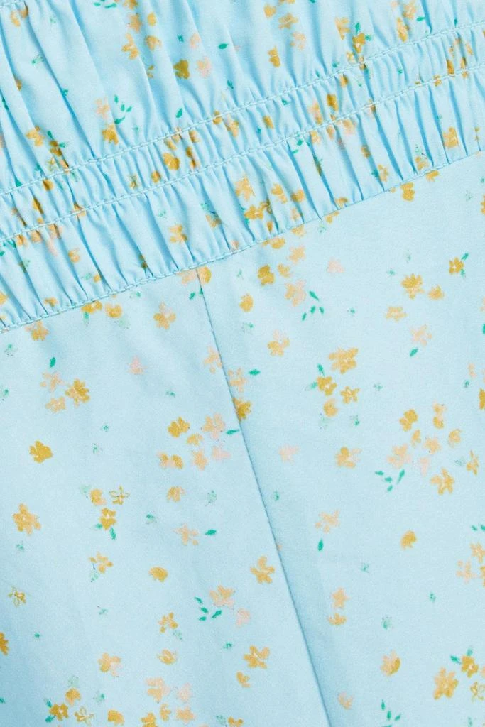 商品Ganni|Shirred floral-print cotton-poplin mini dress,价格¥426,第4张图片详细描述