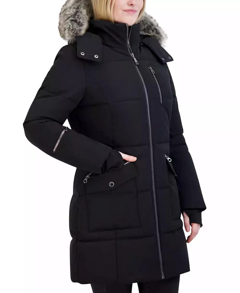 商品Nautica|Women's Faux-Fur-Trim Hooded Puffer Coat,价格¥707,第3张图片详细描述