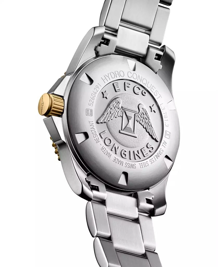 商品Longines|Men's Swiss Automatic HydroConquest Two-Tone Stainless Steel Bracelet Watch 41mm,价格¥15239,第3张图片详细描述