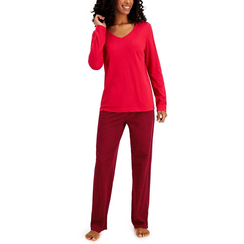 商品Charter Club|Cotton Pajama Set, Created for Macy's,价格¥74,第1张图片