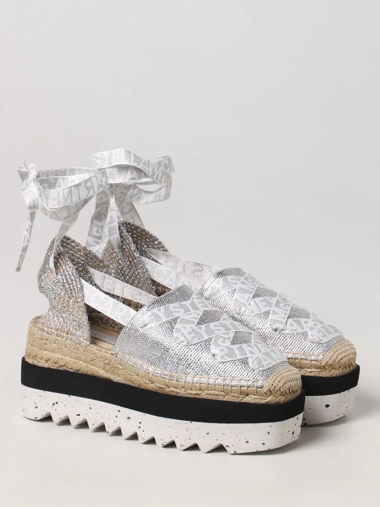 商品Stella McCartney|Gaia Stella McCartney platform espadrilles in laminated canvas,价格¥1894,第2张图片详细描述