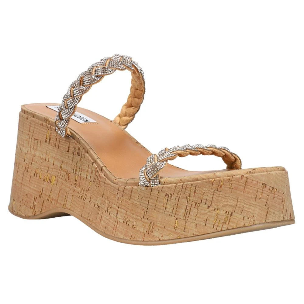 商品Steve Madden|Danya Braided Strap Rhinestone Wedge Platform Sandals,价格¥310,第2张图片详细描述