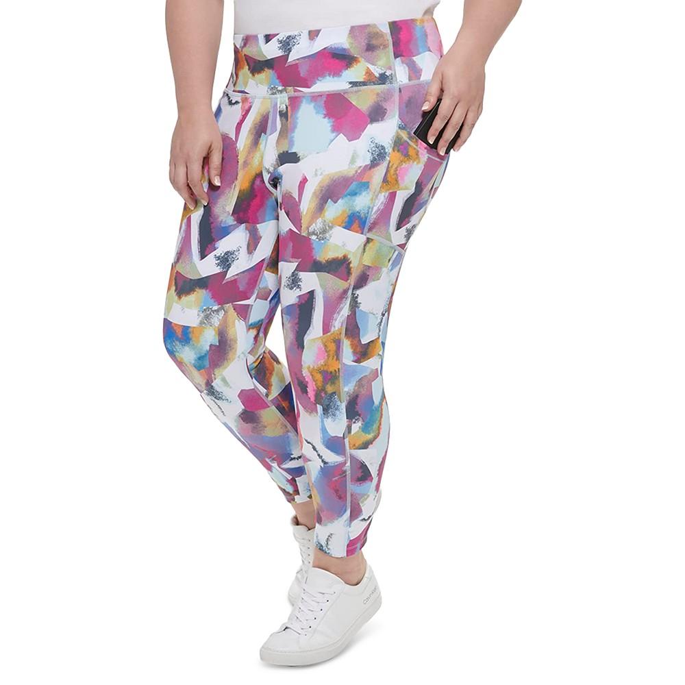 Plus Size Printed High-Waist 7/8 Leggings商品第3张图片规格展示