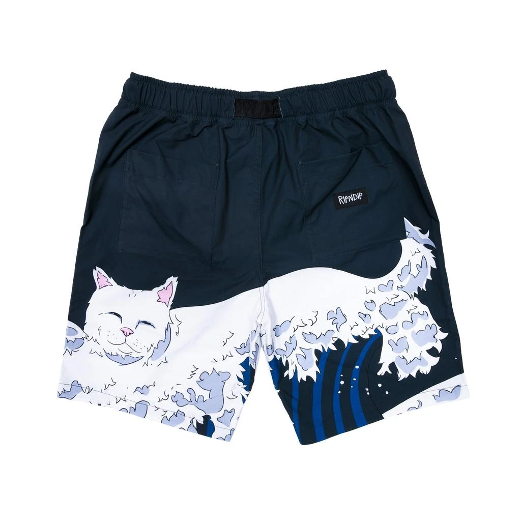 商品RIPNDIP|Great Wave Swim Shorts (Navy),价格¥228,第2张图片详细描述