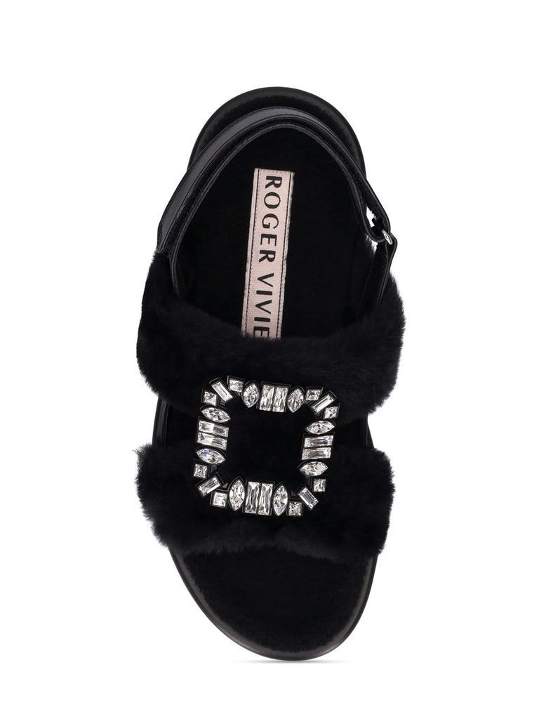 商品Roger Vivier|10mm Viiv Winter Strass & Fur Sandals,价格¥13078,第5张图片详细描述