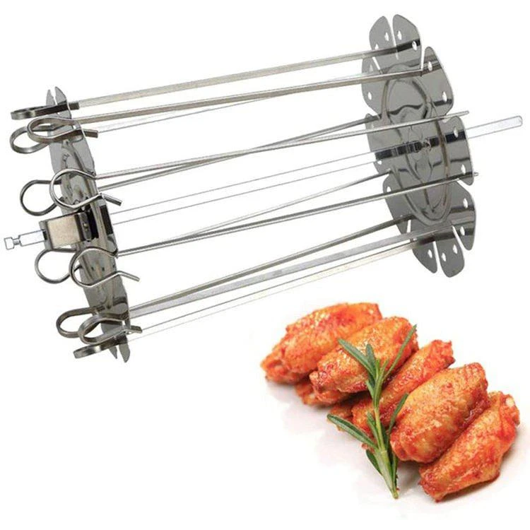 商品Vigor|BBQ Steel Metal Roaster Rotisserie Skewers Needle Cage Oven Rotisserie Motor Kebab Maker Grill,价格¥176,第2张图片详细描述