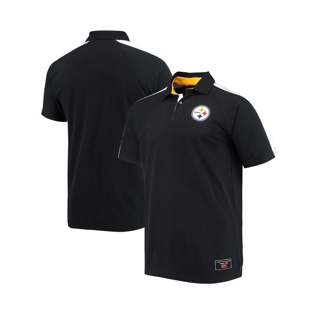 Men's Black, White Pittsburgh Steelers Holden Raglan Polo Shirt商品第1张图片规格展示
