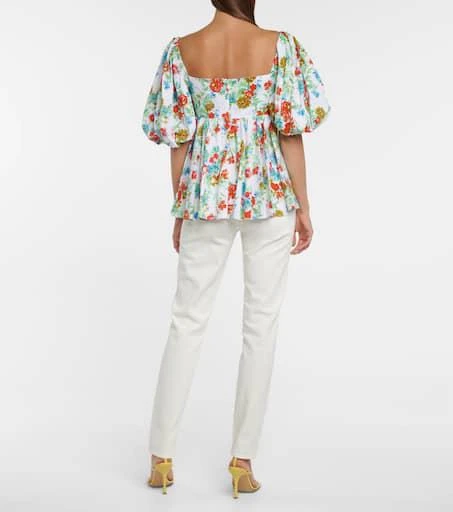 商品CAROLINE CONSTAS|Brie floral cotton-blend top,价格¥1102,第3张图片详细描述