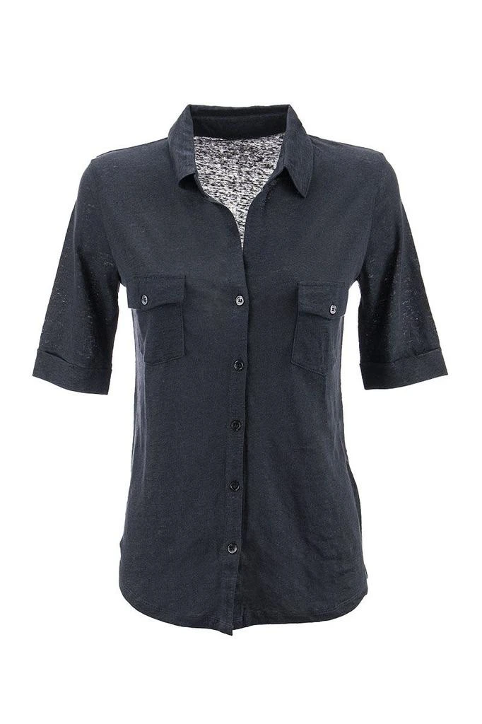 商品MAJESTIC FILATURES|MAJESTIC FILATURES Shirt with elbow sleeves,价格¥1113,第1张图片