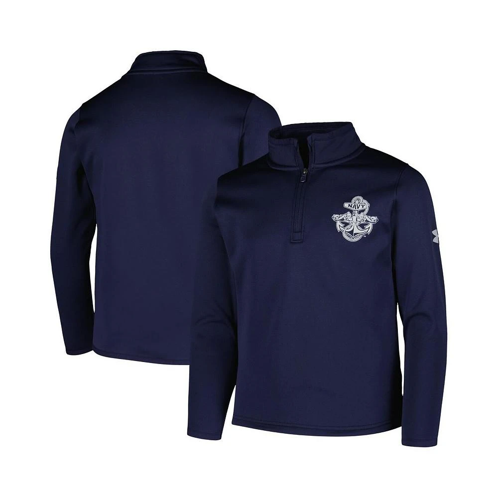 商品Under Armour|Big Boys Navy Navy Midshipmen Silent Service Fleece Half-Zip Pullover Jacket,价格¥484,第1张图片