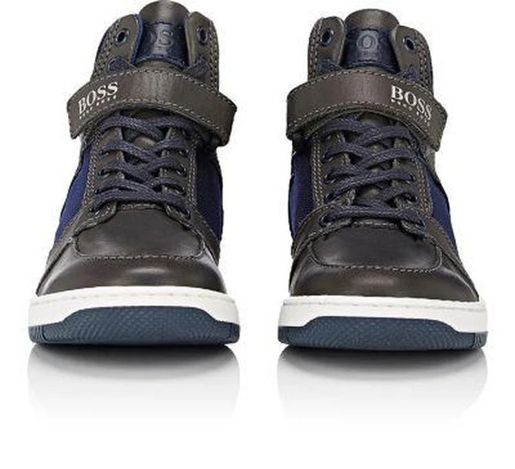 商品Hugo Boss|Canvas & Leather Ankle-Strap Sneakers,价格¥737,第2张图片详细描述