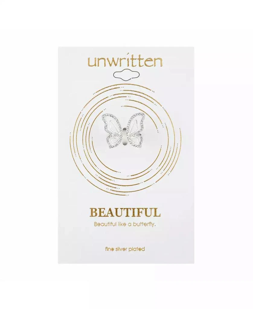 商品Unwritten|Crystal Open Butterfly Ring in Silver Plate or Gold Flash Plate,价格¥67,第3张图片详细描述