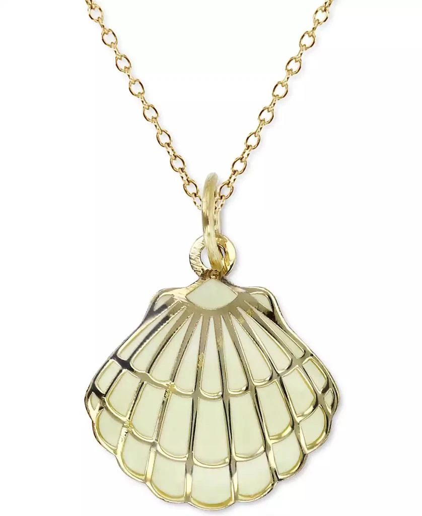 商品Macy's|Enamel Shell 18" Pendant Necklace in 14k Gold,价格¥2986,第1张图片