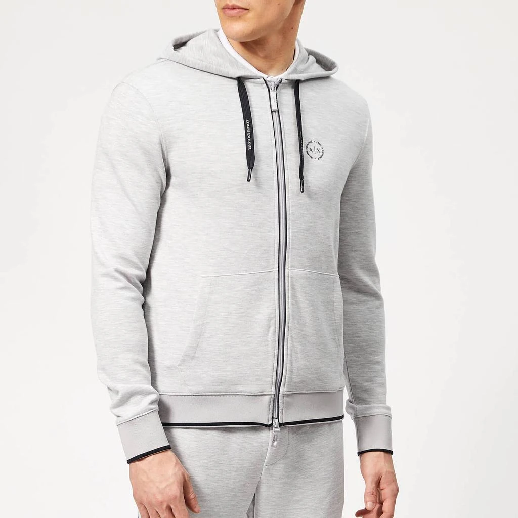 商品Armani Exchange|Armani Exchange Men's Small Logo Zip Hoody - Heather Grey,价格¥344,第1张图片