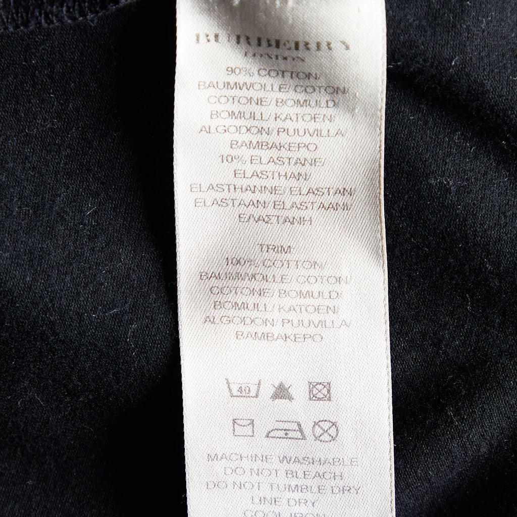 Burberry Black Cotton Contrast Elbow Detail Long Sleeve T-Shirt S商品第5张图片规格展示