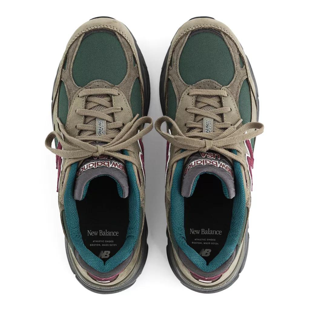 商品New Balance|男款 新百伦 990v3 美产 休闲鞋 橄榄绿 军绿色,价格¥1433,第5张图片详细描述