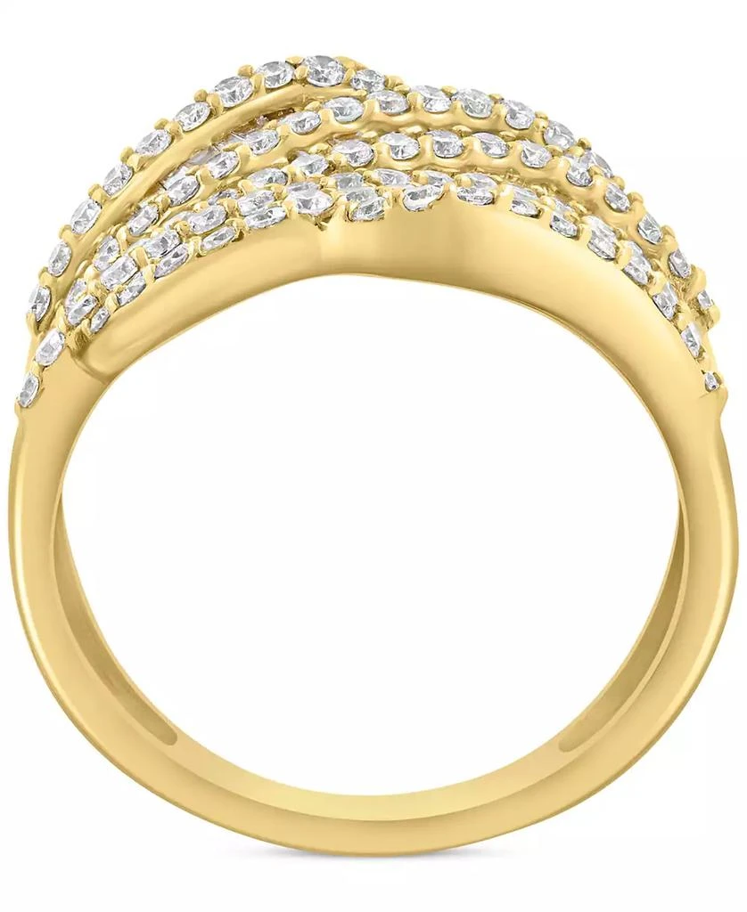 商品Effy|EFFY® Diamond Round & Baguette Multirow Diagonal Ring (1-3/8 ct. t.w.) in 14k Gold,价格¥56567,第4张图片详细描述