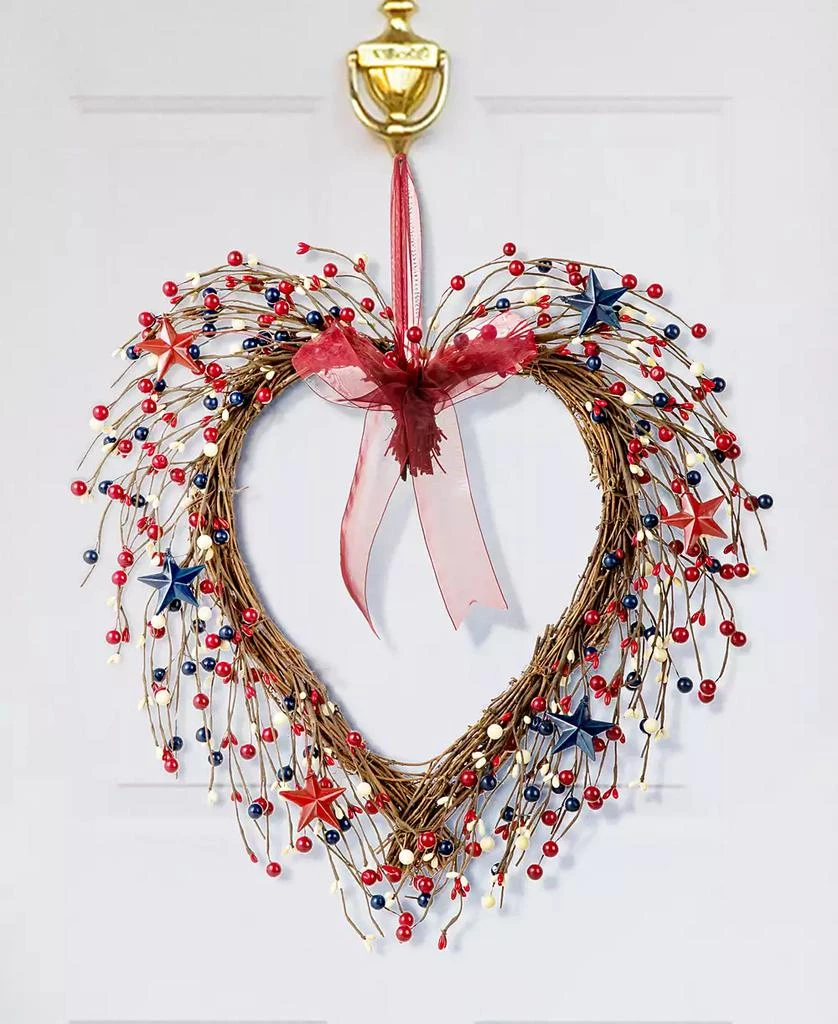 17" H Patriotic, Americana Berry Heart Wreath 商品