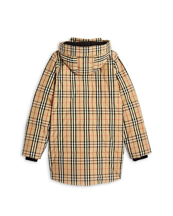 商品Burberry|Unisex Aubin Vintage Check Hooded Down Coat - Little Kid, Big Kid,价格¥4059,第2张图片详细描述