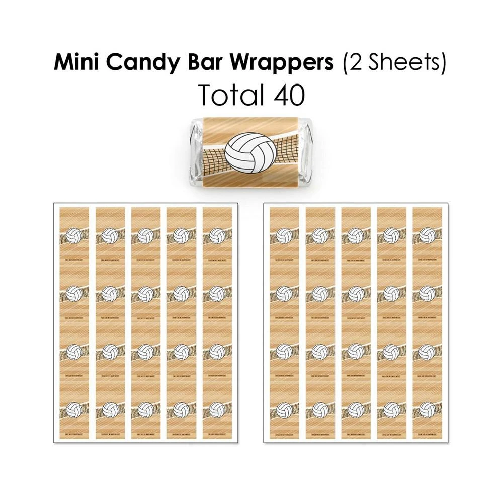商品Big Dot of Happiness|Bump, Set, Spike - Volleyball - Birthday Party Candy Favor Sticker Kit - 304 Pc,价格¥149,第3张图片详细描述