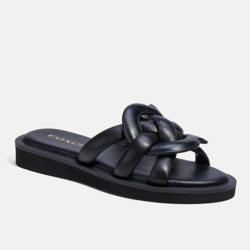 商品Coach|COACH WOMEN'S GEORGIE LEATHER SLIDE SANDALS,价格¥1096,第2张图片详细描述
