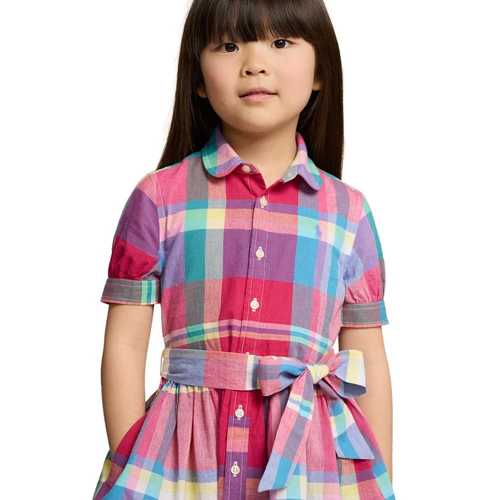 商品Ralph Lauren|Toddler and Little Girls Cotton Madras Shirtdress,价格¥342,第2张图片详细描述