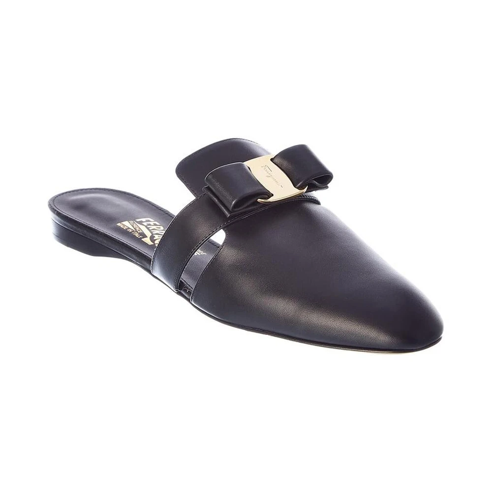 Salvatore Ferragamo 菲拉格慕 女士黑色牛皮拖鞋 01-P963-715346 商品