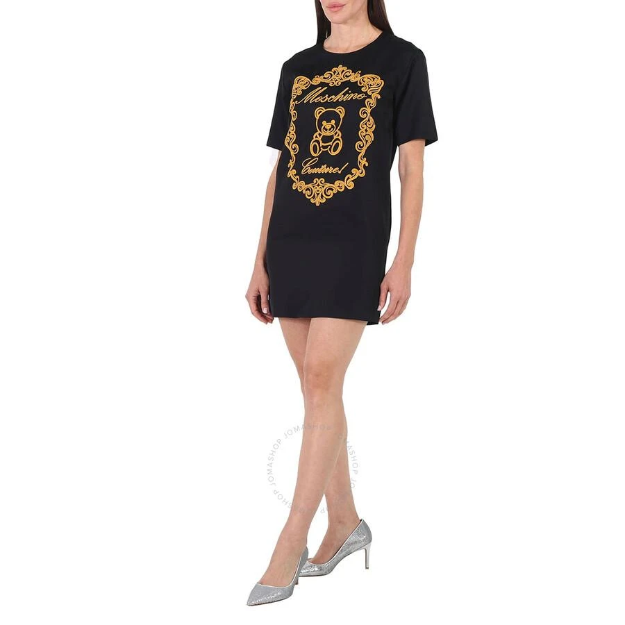 商品Moschino|Ladies Fantasy Print Black Teddy Embroidered T-Shirt Dress,价格¥1973,第2张图片详细描述