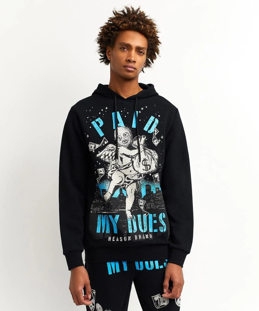 商品Reason Clothing|Paid My Dues Front Print Rhinestone Hoodie,价格¥224,第1张图片