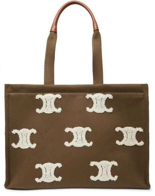 商品Celine|Large cabas Thais in gabardine with Triomphe bouclette,价格¥11389,第1张图片