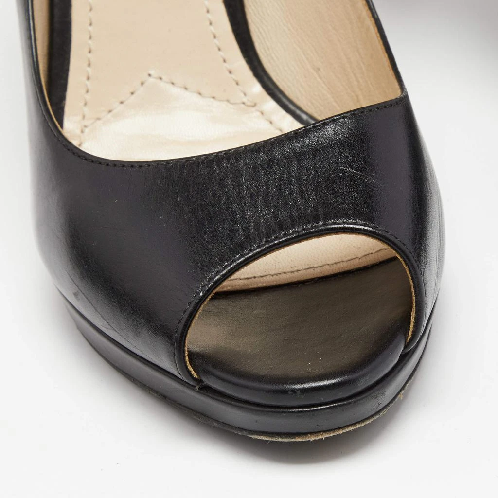 Prada Black Leather Peep Toe Pumps Size 37 商品