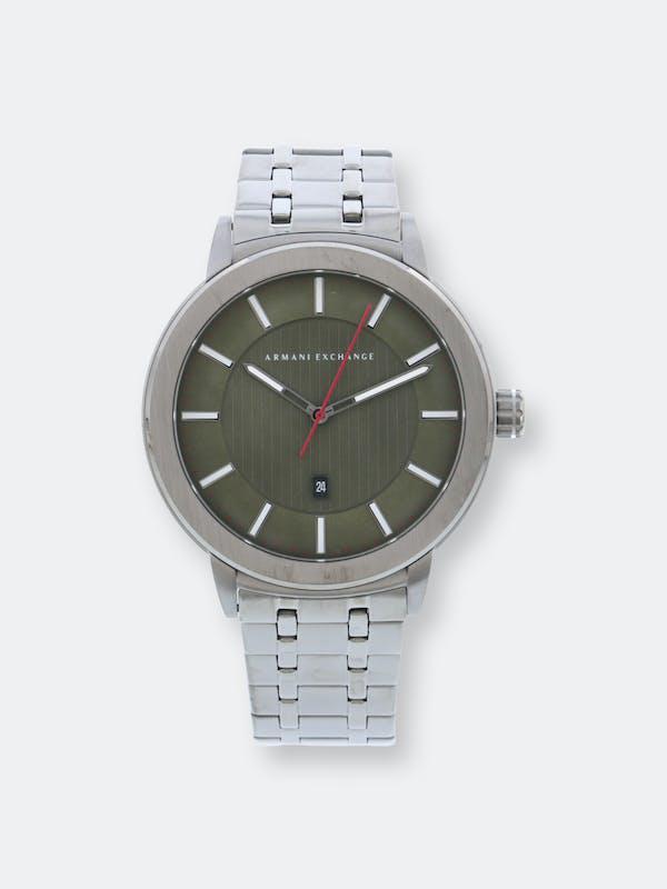 商品Armani Exchange|Armani Exchange Men's 3 Hand Stainless Steel AX1472 Grey Stainless-Steel Japanese Quartz Dress Watch ONE SIZE,价格¥981,第1张图片