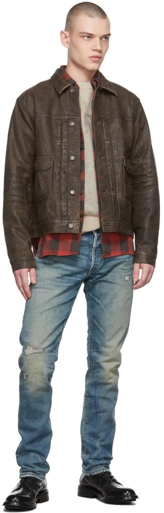 商品RRL|Brown Leather Timeworn Jacket,价格¥8131,第4张图片详细描述