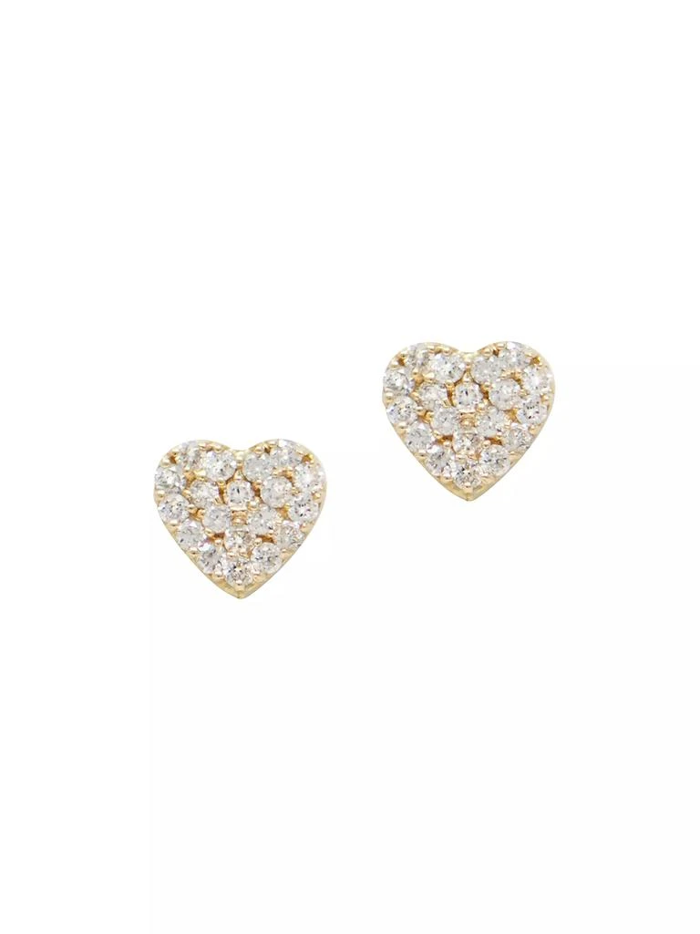 商品Anzie|Love Letter 14K Yellow Gold & 0.08 TCW Diamond Earrings,价格¥3559,第1张图片