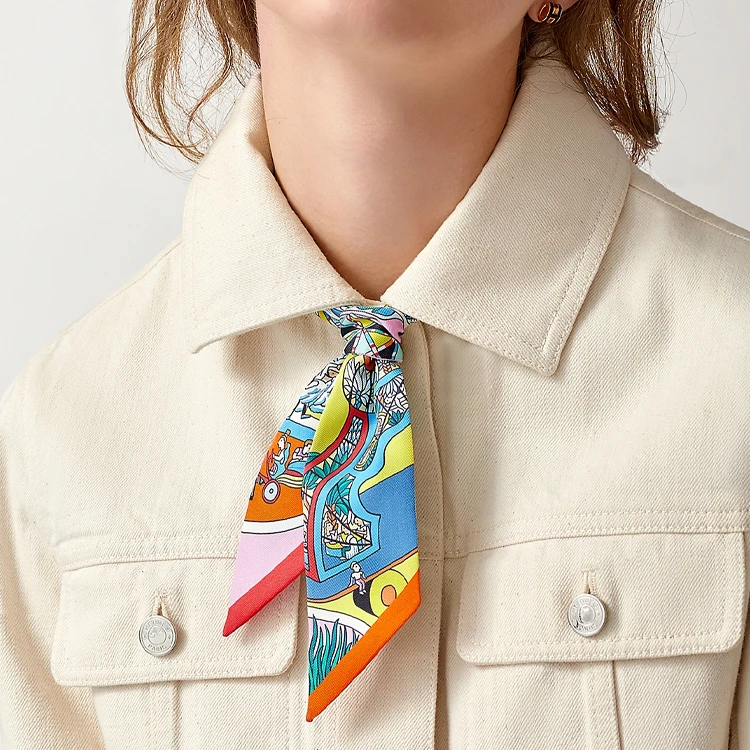 商品[国内直发] Hermes|爱马仕 世界博览会Twilly小丝带 丝巾 女款 多色,价格¥1854,第3张图片详细描述