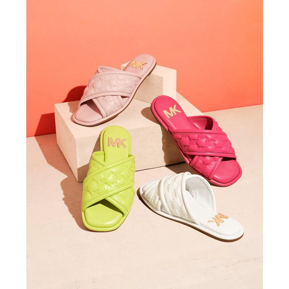 商品Michael Kors|Women's Gideon Crisscross Logo Slide Sandals,价格¥451,第4张图片详细描述